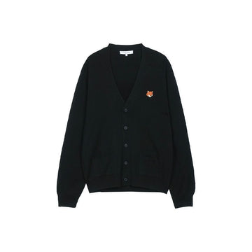 MAISON KITSUNE 男性フォックスヘッドパッチレギュラーカーディガン ブラック PM00501KT1181-P199 148531357 [P]