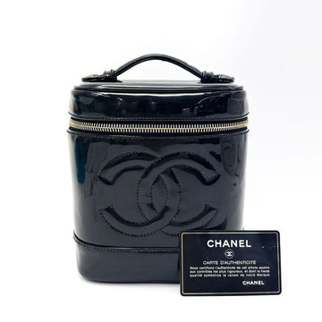 CHANEL Enamel Coco Mark Black Vanity Tote Bag 5VCHB28867 137973860 [P]