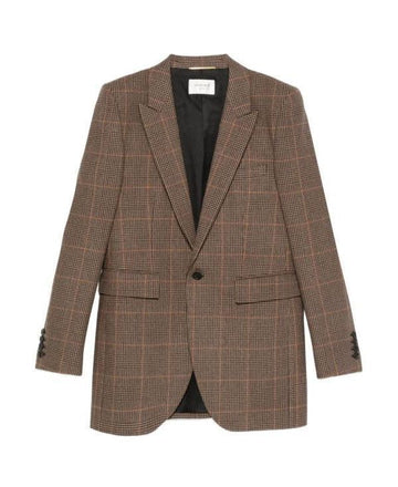SAINT LAURENT チェックウールカシミヤブレザー 151102410 [P]