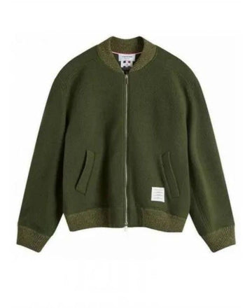 Thom Browne Wool Fleece Stripe Bomber Jacket 151103117 [P]