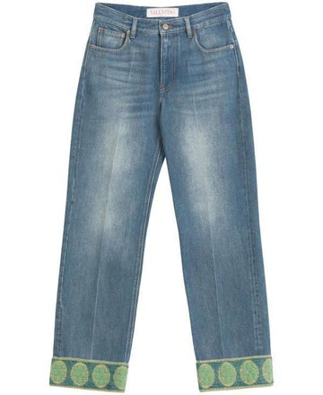 Valentino Jacquard Trimming Denim Pants 151103943 [P]