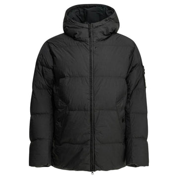 Stone Island Crinkled Wrap Hooded Short Down Jacket Black L2S154100037 S0A23 V0029 159467641 [P]