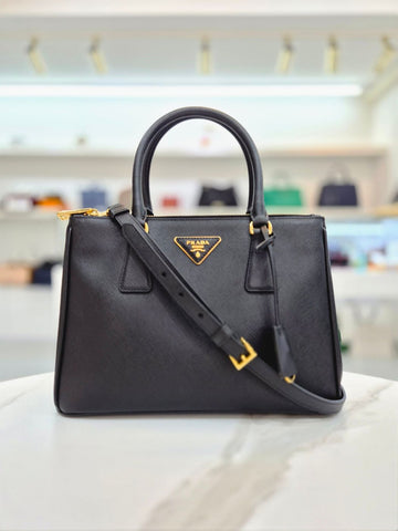 PRADA Schwarze Galleria Saffiano Medium Tote und Schultertasche 1BA863 159467864 [P]