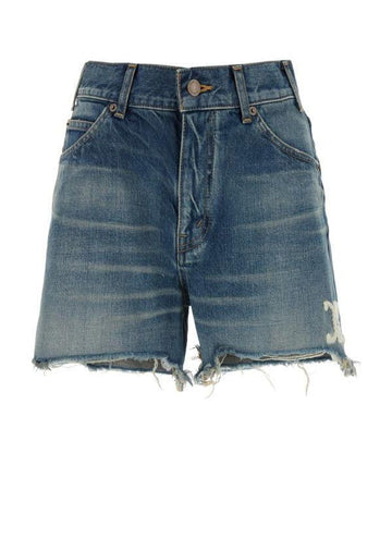CELINE Skate-Shorts in Electric Sky Waschung Denim 152203196 [P]
