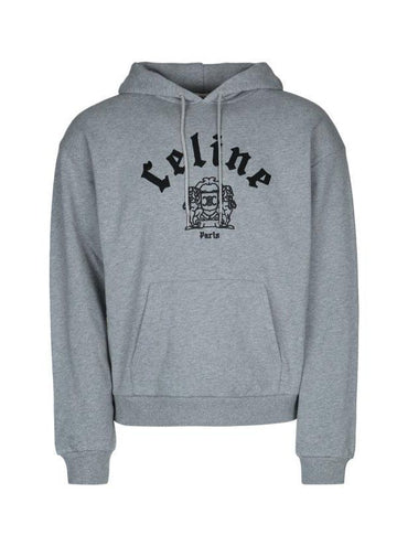 CELINE Lockere Kapuzenjacke aus Baumwollfleece 152203323 [P]