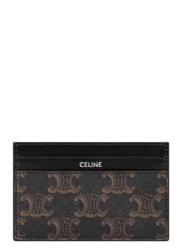 CELINE Medium Kartenhalter aus TRIOMPHE Canvas Kalbsleder 152203418 [P]