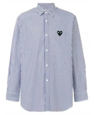 Comme Des Garcons Black Heart Patch Stripe Shirt AX B018 051 1 152203610 [P]