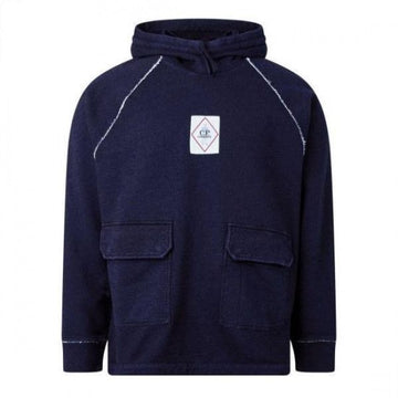 CP COMPANY インディゴフリースロゴフードスウェットシャツ 152204826 [P]