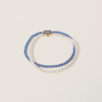 Miu Miu Metal and Faux Pearl Choker 152206230 [P]