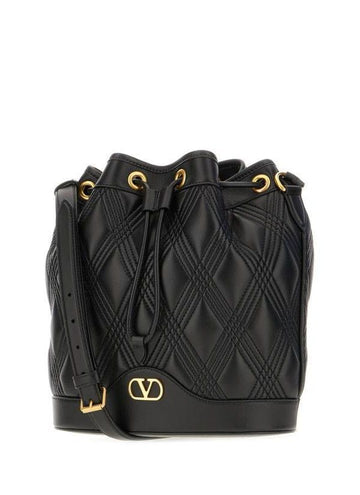 Valentino Quilted Napa Leather Drawstring Shoulder Bag 152531095 [P]