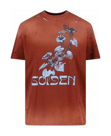 Golden Goose Floral Print Rust Color Cotton Jersey T-Shirt 156799339 [P]
