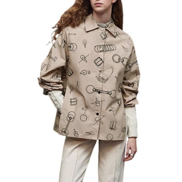 HERMES Shirtjacke aus Druckbaumwolle H6H0650DNKK38 159472735 [P]