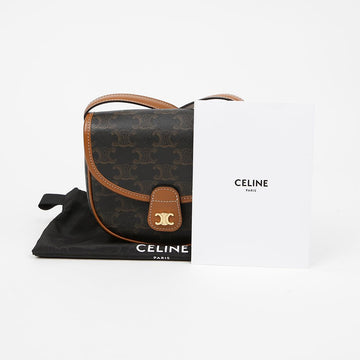 CELINE Mini Schultertasche Trionfe aus Canvas in Beige 159097578 [P]