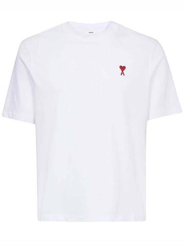 AMI Kettenstich Herz Logo Loopback Bio Baumwolle T-Shirt 726 100 133032348 [P]