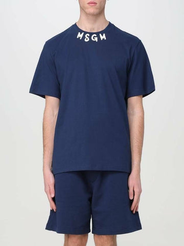 MSGM Brush Stroke Logo Short Sleeve T-Shirt 3640MM118 247002 89 133040000 [P]