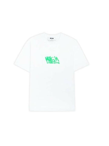 MSGM Graffiti-Logo-Druck Kurzarm-T-Shirt 133040115 [P]