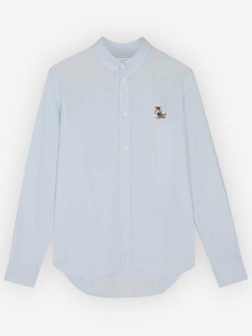 MAISON KITSUNE Relaxed Shirt Dress mit Patch und Fox-Design KM00488WC2010 P410 133042958 [P]