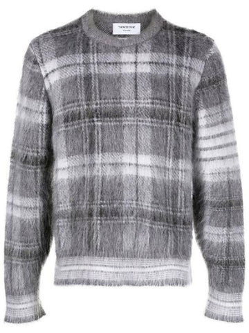 THOM BROWNE Tartan Mohair Karo 4 Bar Rundhals Pullover 133071773 [P]