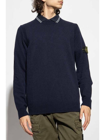 STONE ISLAND 508A3 Lambswool Crew Neck Knit Regular Fit 133075344 [P]