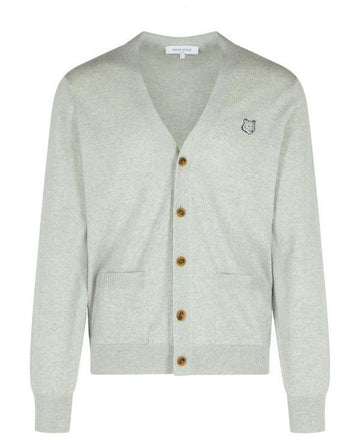 MAISON KITSUNE Boldes Fuchs-Kopf-Patch regulärer Cardigan MM00509KT1036 H120 151060377 [P]