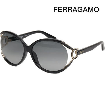 SALVATORE FERRAGAMO Sonnenbrille SF600S 001 Luxus Schwarz Horn Butterfly Rahmen mit Logo 144722738 [P]