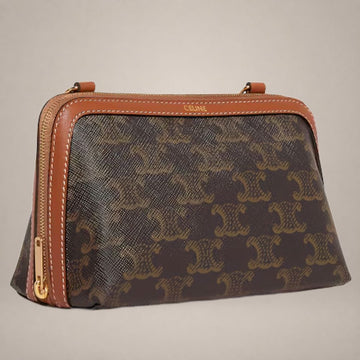 Celine Chain Clutch Trionf Canvas Lambskin 127226975 [P]