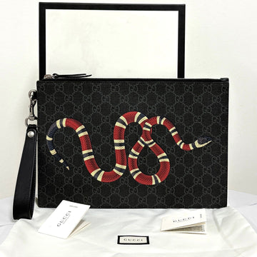Gucci Snake Print Clutch Bag Black (473904) 159489696 [P]