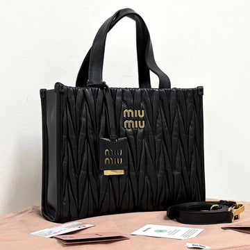 Miu Miu Nappa Tote Bag & Shoulder Bag Black (5BG263) 159490004 [P]