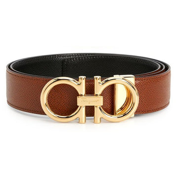 Salvatore Ferragamo Double Gancini Reversible Belt Brown Black 67-9974 0735899 140500708 [P]
