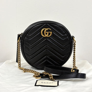 Gucci Matelassé Tambourine Chain Crossbody Bag Black 550154 159498293 [P]