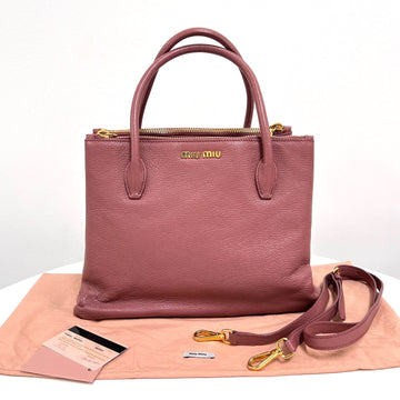 Miu Miu Leather Tote & Shoulder Bag Pink (RN0941) 159514977 [P]