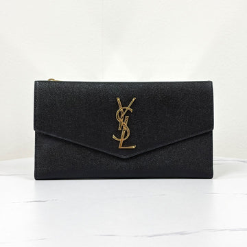 SAINT LAURENT Uptown Geldbörse mit goldener Beschichtung Schwarz (582124) 159515075 [P]