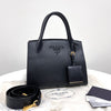 PRADA Monochrome Saffiano Tote- & Schultertasche Schwarz (1BA156) 159515268 [P]