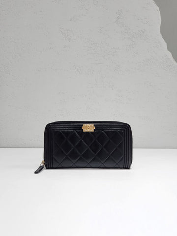 CHANEL Lange Geldbörse aus Lammleder mit Goldbeschläge 20er Serie A80288 159517210 [P]