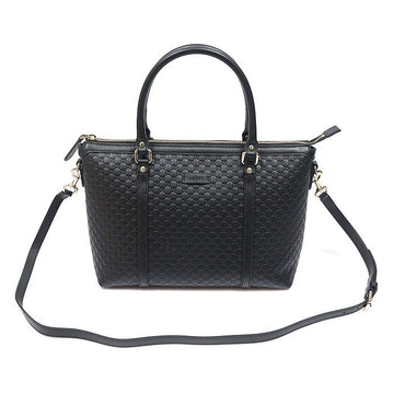 Gucci Black Microssima Leather Tote Bag 2WAY 449656 159518883 [P]