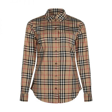 BURBERRY ボタンダウンカラー ヴィンテージチェック ストレッチコットンシャツ 8022284 75872466 [P]