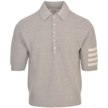 THOM BROWNE リネンコットン4バーリラックスフィットポロ 140859021 [P]