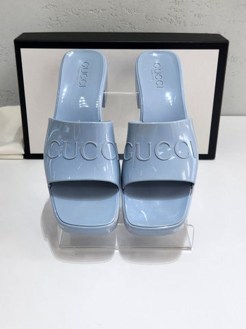 Gucci Rubber Slide Sandals Size 37 624730 159524522 [P]