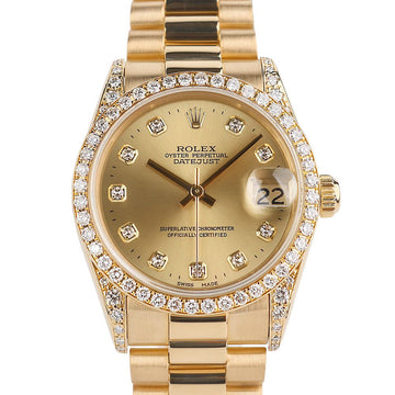 Rolex Datejust 31 Yellow Gold 10-Point Diamond Bezel Women's Watch 68158G 159524749 [P]