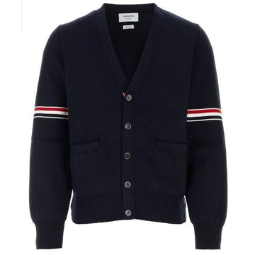 THOM BROWNE コットンミラノステッチアームバンディングVネックカーディガン 144532418 [P]