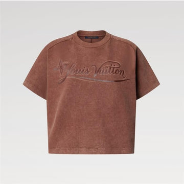 LOUIS VUITTON Übergrößen T-Shirt mit Signature-Druck / Damen-Rundhalsausschnitt Kurzarmshirt 159533713 [P]