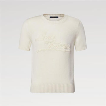 LOUIS VUITTON Gesticktes Signature Stricktop 1AKEQI / Damen Rundhalsausschnitt Strick 159533761 [P]