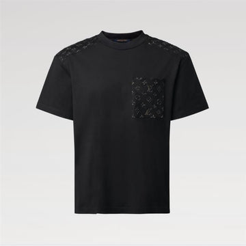 LOUIS VUITTON Kurzärmliges reflektierendes Signature T-Shirt 1AKORU / Herren Rundhals T-Shirt 159536213 [P]