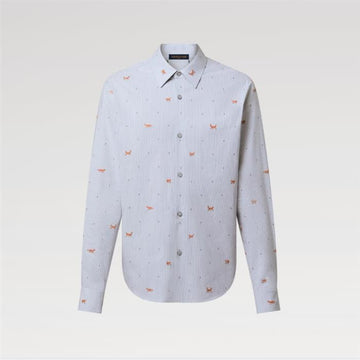 LOUIS VUITTON Gestreiftes Fleece-Coupe-Hemd 1AJC98 159536755 [P]