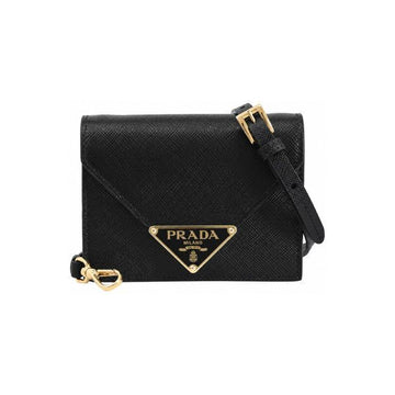 Prada Saffiano Wallet & Crossbody Bag Black 159537207 [P]