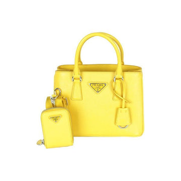 PRADA サフィアーノ レザー ミニ トート & ショルダーバッグ イエロー 1BA296 NZV F0377 159537223 [P]