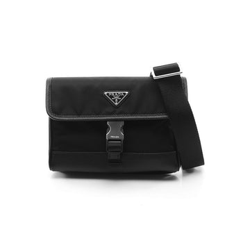 Prada Saffiano Triangular Logo Nylon Phone Case Crossbody Bag Black 2ZH108 2DMH F0002 159537228 [P]
