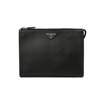 Prada Triangle Logo Clutch Bag Black 159537227 [P]