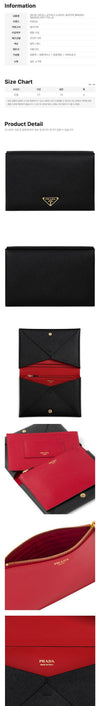 Prada Saffiano Triangle Logo Document Clutch Bag Black Red 1MD005 2DF7 F0LJ4 159537229 [P]