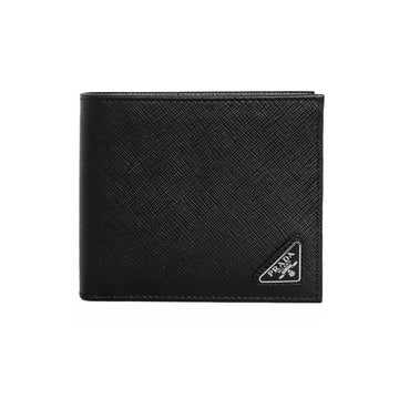 PRADA Saffiano Dreieck Logo Geldbörse Schwarz 2MO513 QHH F0002 159537233 [P]